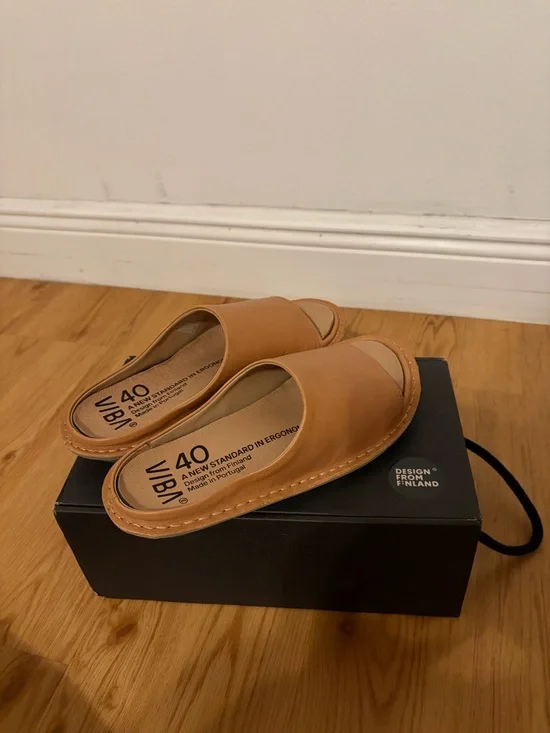 VIBAe Saint Tropez Leather Sandals – Fawn Tan (EU 40) – NEW - Picture 1 of 12